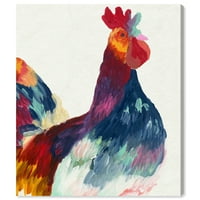Пистата авенија животни wallидни уметности платно отпечатоци „петел леле“ птици - сина, црвена боја