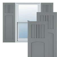 Ekena Millwork 12 W 38 H TRUE FIT PVC San Miguel Mission Style Fixed Mount Sulters, океански оток