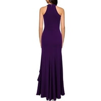 Летни Фустани За Жени Печатени Потсмеваат Вратот Макси Асиметрични Симпатична Ракави Партија Фустан Виолетова М