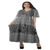 Moomaya печати летни фустани со кратки ракави женски забави обична облека