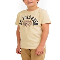 С. Поло Асн. Графичка маица со кратки ракави за момчиња, големини 4-18