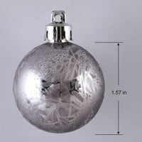 Мулти-текстурирани божиќни мини украси со повеќе текстурирани износи, сребро, време на одмор