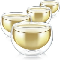 Teabloom прослава® Двојно Ѕид Стакло Чаши Чај 3.4 мл 100 мл