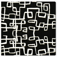 Wynwood Studio Canvas Geometry noir Апстрактна геометриска wallидна уметност платно печати црна 12х12