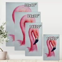 Апстракт портрет на розово фламинго IV сликарство платно уметнички принт