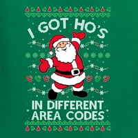 Диви Боби, Добив Хо во Различни Кодови Област Смешни Дедо Мраз Божиќ Грди Божиќ Џемпер Мажи Долги Ракави Кошула, Кели, Х-Голем