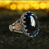 духбне мода елегантен црн камен накит олеснување скулптура прстен накит ангажиран прстен за жени