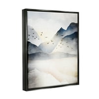 СТУПЕЛ Планинско езеро природа дивина пејзаж сликарство црна пловила врамена уметничка печатена wallидна уметност