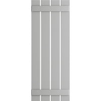 Ekena Millwork 23 W 68 H TRUE FIT PVC Четири табли распоредени од табла-N-Batten Sulters, Hailstorm Grey