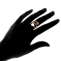 Peermont White Enamel Sheart Cut Ring Ring во 18K розово злато преклопување