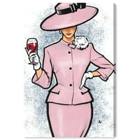 Wynwood Studio Mase and Glam Wall Art Canvas Prints 'Wine Snob ’мода - розова, бела боја
