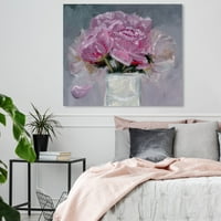 Студио Винвуд Студио Флорална и ботаничка wallидна уметност платно ги отпечати „Сите розови форули“ флорали - розови, сиви
