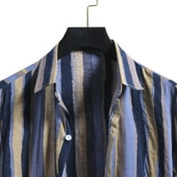 денот на таткото машка мода лента печати краток ракав копче кошула блуза врвот