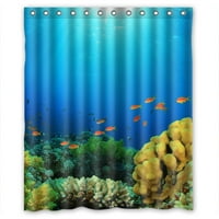 Ганма Подводни Светски Океански Животни Морски Морски Риби Корали Туш Завеса Полиестер Ткаенина Бања Туш Завеса