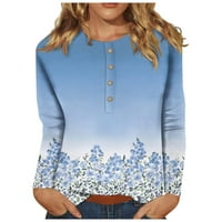 Женски врвови стабилна облека жени симпатична печатена маици блузи случајни плус големина основни врвови пулвер за кошули со