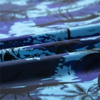 Машки Кошули Обична Пролет Печатена Јака За Превртување Лабава Блуза Со Кратки Ракави Хавајска Кошула