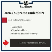 Врховен памук на маицата на Стенфилд, екипаж-врат-маица под-пакет-пакет