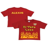 Персонализиран џем од чудовиште Ел Торо Локо униформа маица за момчиња, црвена боја, црвена боја