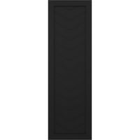 Ekena Millwork 18 W 66 H TRUE FIT PVC SINGE PALLE CHEVRON модерен стил фиксни ролетни за монтирање, црна