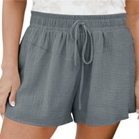 Niuer дами еластични половини кратки жешки панталони жени хаваи дното широко нозе дневна цврста боја на летни летни шорцеви