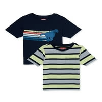 Графички и шарени маички со кратки ракави на Wrangler, 2-пакувања, големини 4- & хаски