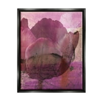 Апстрактна апстрактна розова вознемирена лаличка колаж Ботаничко и цветно сликарство црно лебдеј врамен уметнички печатен wallид