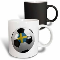 3дроза Фудбалска топка со националното знаме На Шведска на неа шведска, Магија Трансформирачка Кригла, 11оз
