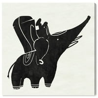 Wynwood Studio Animals Wall Art Canvas Prints 'Ride of My Life' и диви животни - црно, бело
