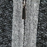 Зимски јакни со Хинваи за мажи, мажи крпеница со долг ракав плетење кардиган патент џемпер палто темно сива 8